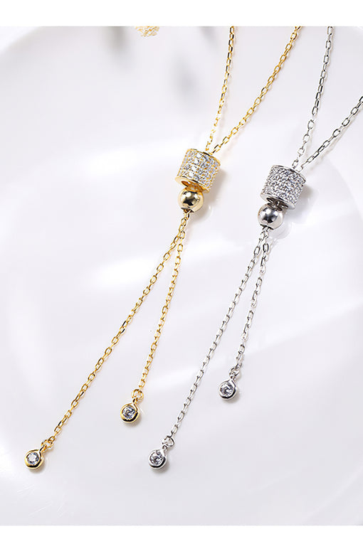 Adjustable Silver Pendant Necklace Choker [INLA036]