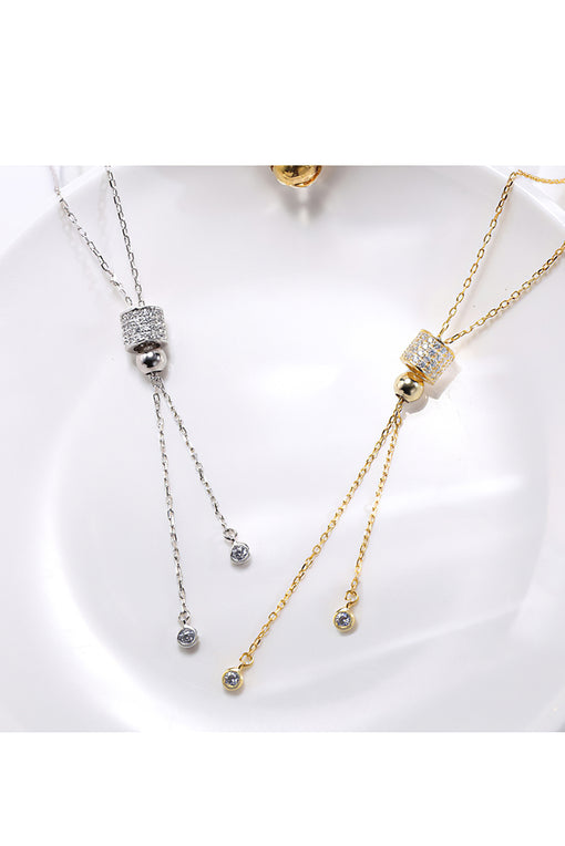 Adjustable Silver Pendant Necklace Choker [INLA036]