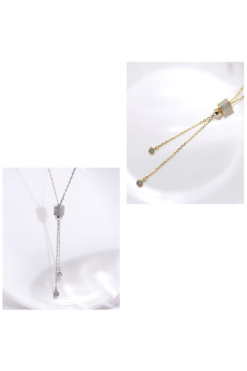 Adjustable Silver Pendant Necklace Choker [INLA036]