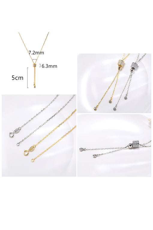 Adjustable Silver Pendant Necklace Choker [INLA036]