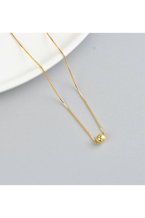 Small Bean Simple Personality Silver Pendant Necklace Choker [INLA044]