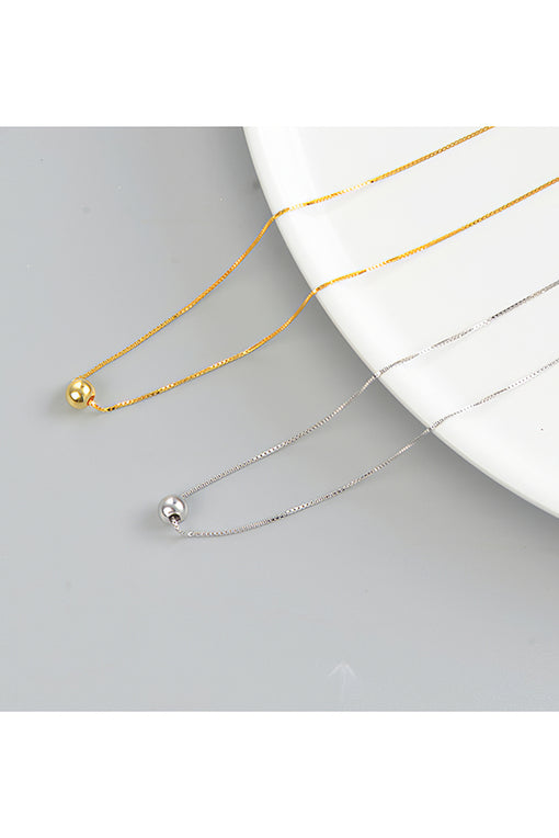 Small Bean Simple Personality Silver Pendant Necklace Choker [INLA044]