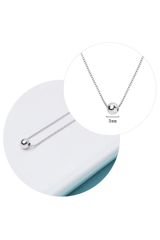 Small Bean Simple Personality Silver Pendant Necklace Choker [INLA044]