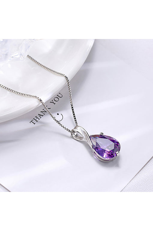 Angel Tears Amethyst Pendant Silver Drop Pendant (without chain) [INLA164]