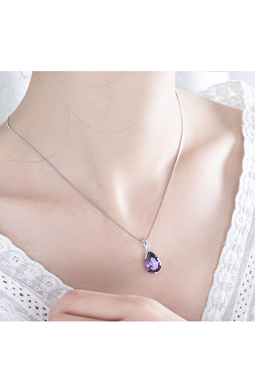 Angel Tears Amethyst Pendant Silver Drop Pendant (without chain) [INLA164]