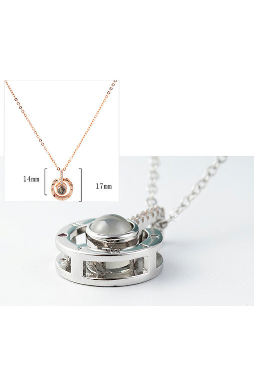 100 Languages Projection Silver Ring pendant necklace [INLA204]