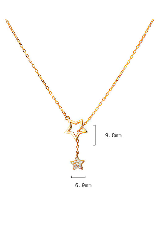 Star Pendant Elegant Silver Necklace Sweater Chain [INLA222]