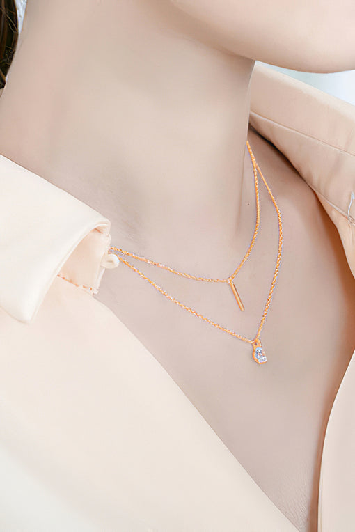 Double Layer Pendants Personality Silver Necklace Choker [INLA233]