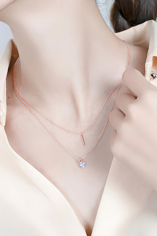 Double Layer Pendants Personality Silver Necklace Choker [INLA233]