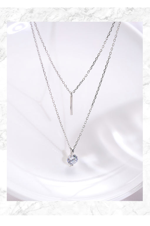 Double Layer Pendants Personality Silver Necklace Choker [INLA233]