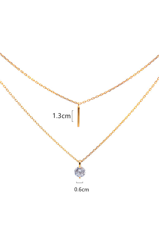 Double Layer Pendants Personality Silver Necklace Choker [INLA233]