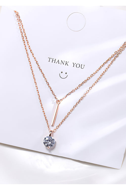 Double Layer Pendants Personality Silver Necklace Choker [INLA233]