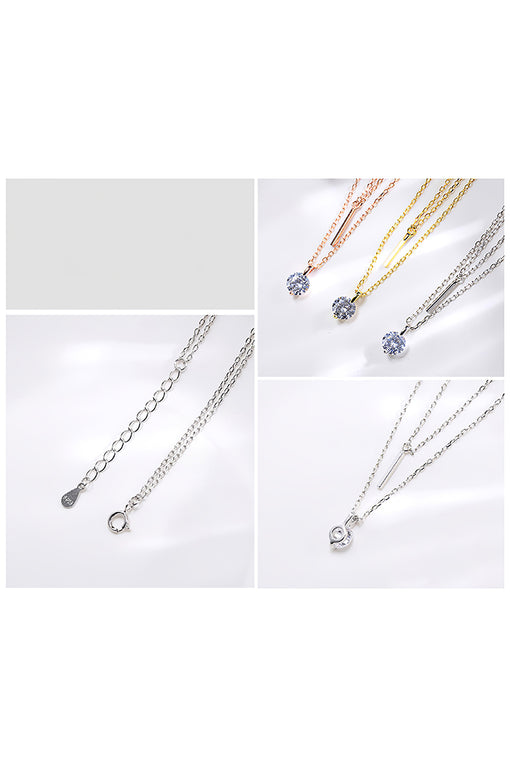 Double Layer Pendants Personality Silver Necklace Choker [INLA233]