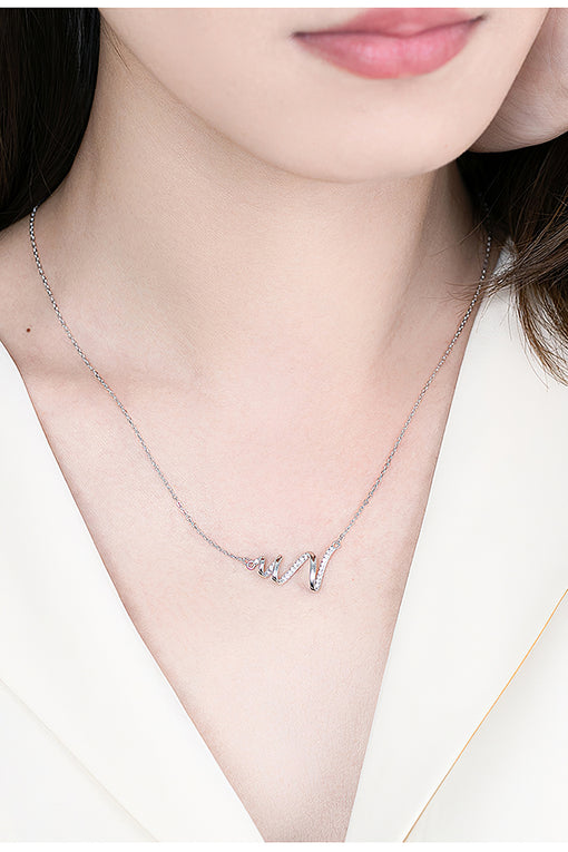 Heartbeat Simple Personality Silver Pendant Necklace [INLA246]