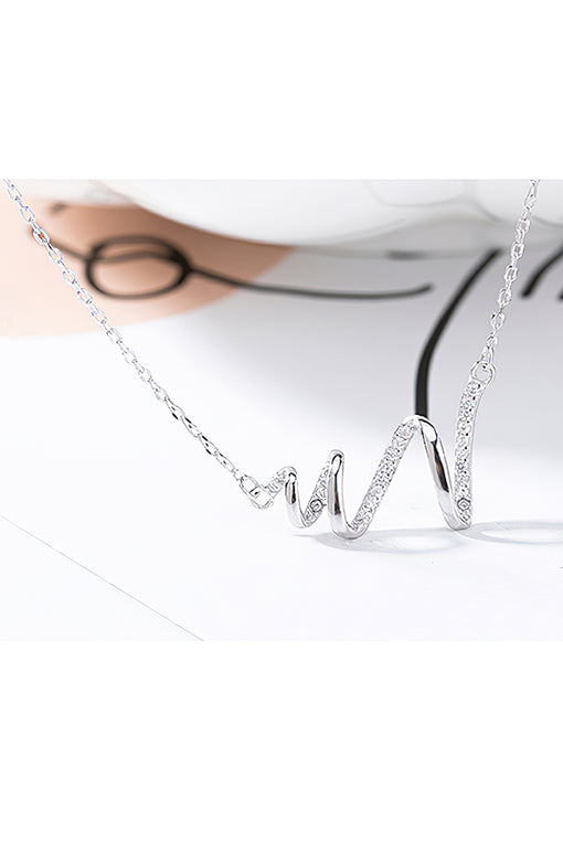 Heartbeat Simple Personality Silver Pendant Necklace [INLA246]