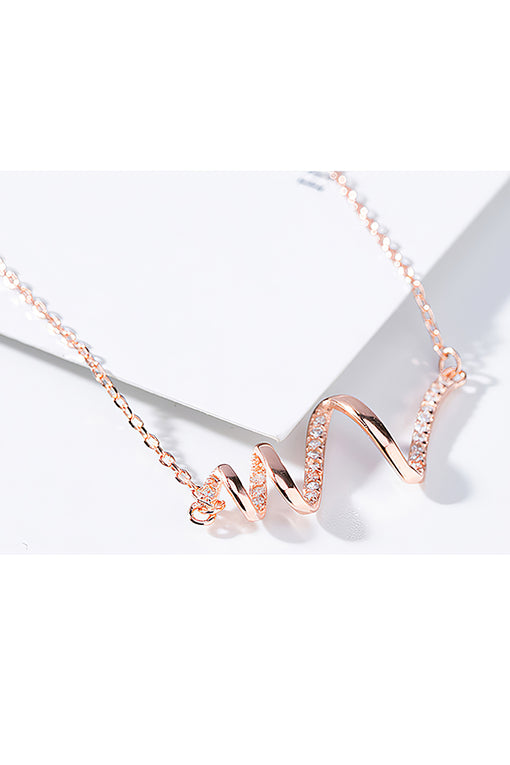 Heartbeat Simple Personality Silver Pendant Necklace [INLA246]