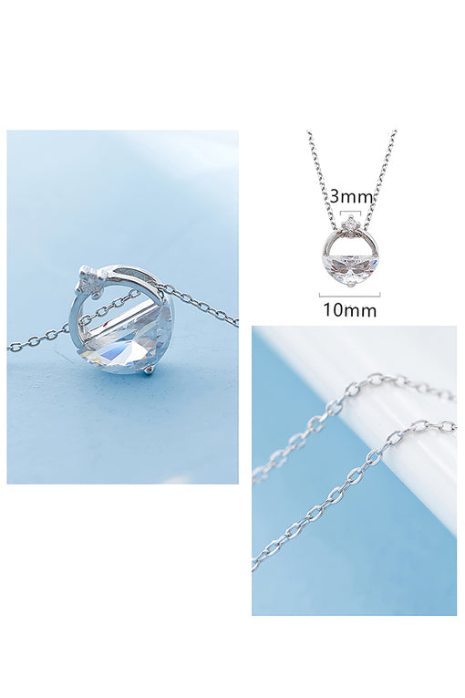 Clear Spring Pendant Silver Necklace [INLA265]