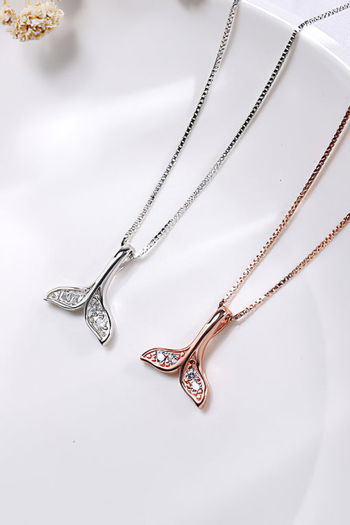 Whale Tail Pendant Creative Silver Necklace [INLA271]