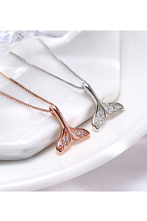Whale Tail Pendant Creative Silver Necklace [INLA271]