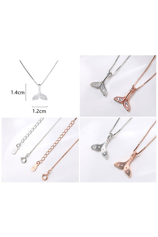 Whale Tail Pendant Creative Silver Necklace [INLA271]