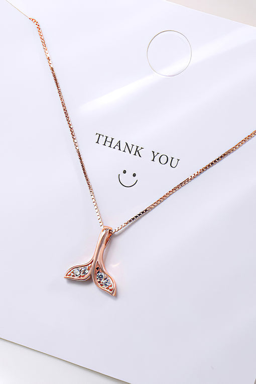 Whale Tail Pendant Creative Silver Necklace [INLA271]