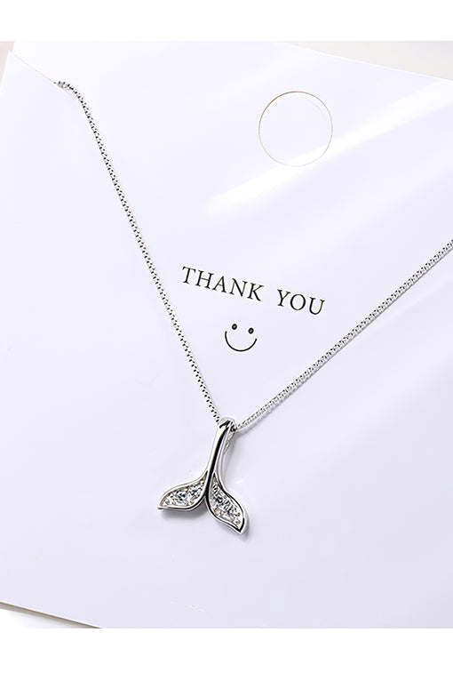 Whale Tail Pendant Creative Silver Necklace [INLA271]