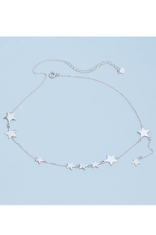 Stars Silver Necklace Personalized Choker [INLA273]