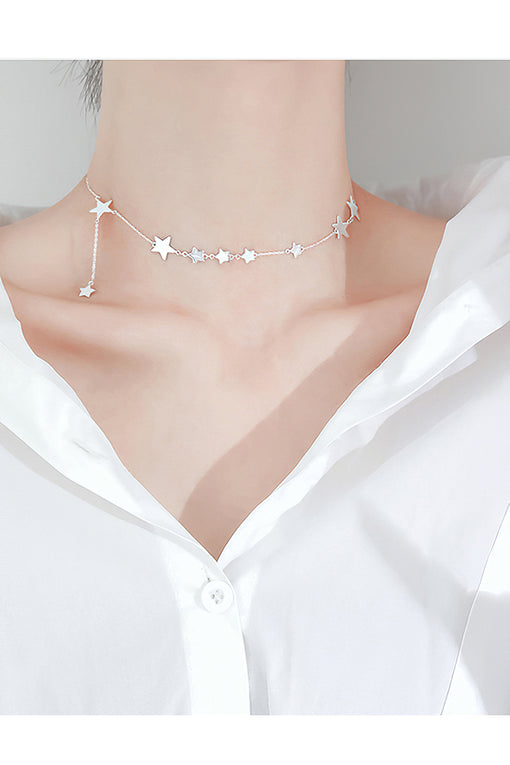 Stars Silver Necklace Personalized Choker [INLA273]