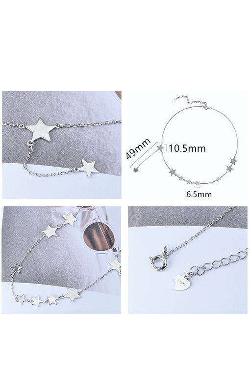 Stars Silver Necklace Personalized Choker [INLA273]