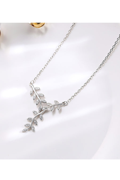 Leaf Pendant Creative Silver Necklace Choker [INLA277]