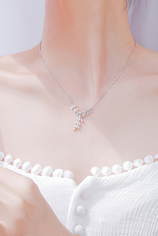 Leaf Pendant Creative Silver Necklace Choker [INLA277]