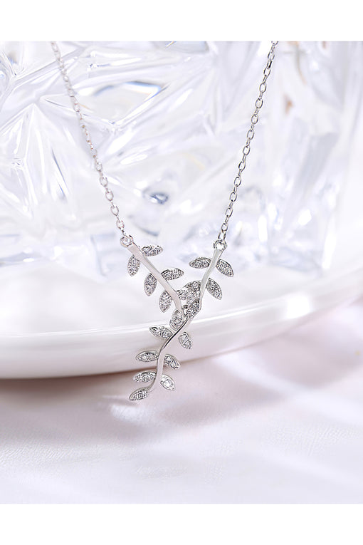 Leaf Pendant Creative Silver Necklace Choker [INLA277]