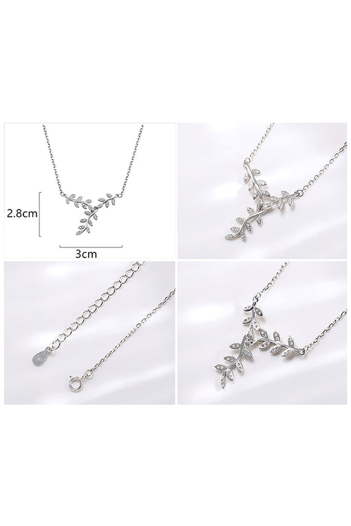 Leaf Pendant Creative Silver Necklace Choker [INLA277]