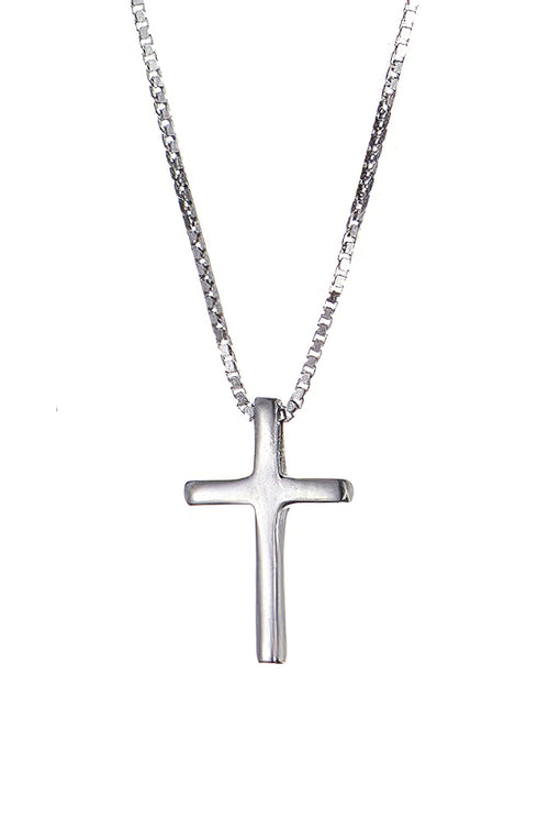 Cross Pendant Simple Silver Necklace Choker [INLA292]