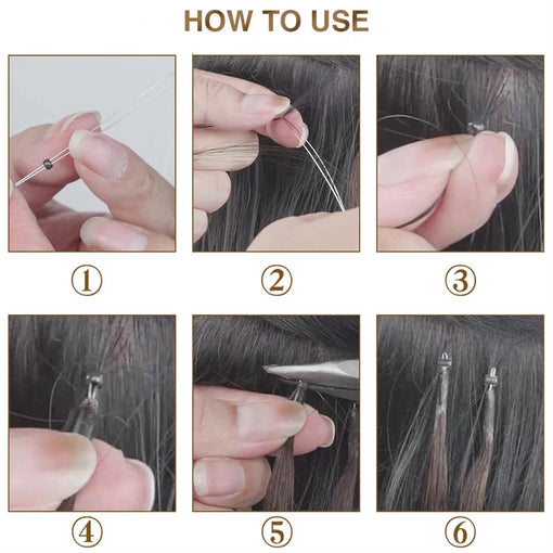 Nano Ring Silky Straight #4 Medium Bown Remy Human Hair Extensions [NANOSS001]