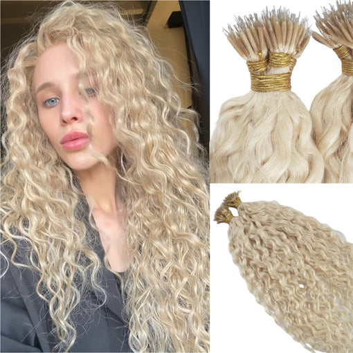 Nano Ring Water Wave #613 Blonde Remy Human Hair Extensions [NANOWW002]