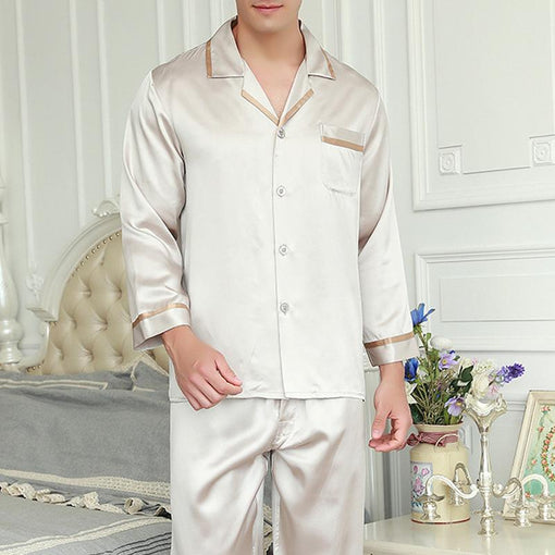 22m/m Silk Pajamas Men long-sleeved Trousers Luxurious Loungewear [SLP0002]