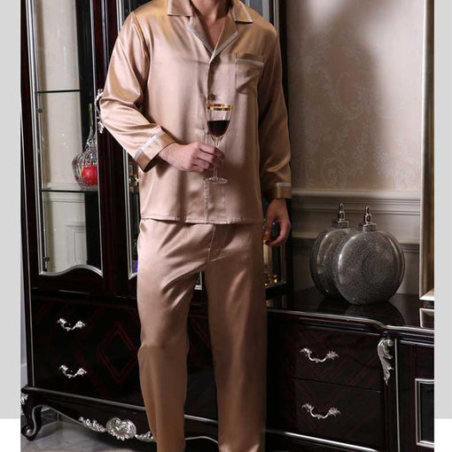 22m/m Silk Pajamas Men long-sleeved Trousers Luxurious Loungewear [SLP0002]