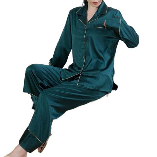 19m/m Ladies Homewear Silk Pajamas Long Sleeve Two-Piece Set Loungewear [SLP0006]