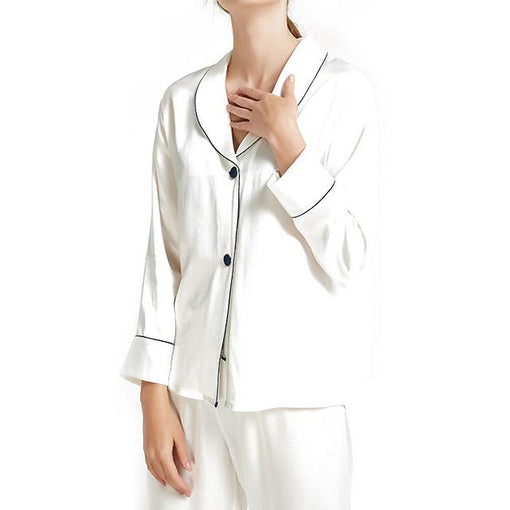 19m/m Silk Pajamas Women's Long-Sleeved Trousers Elegant Loungewear [SLP0017]
