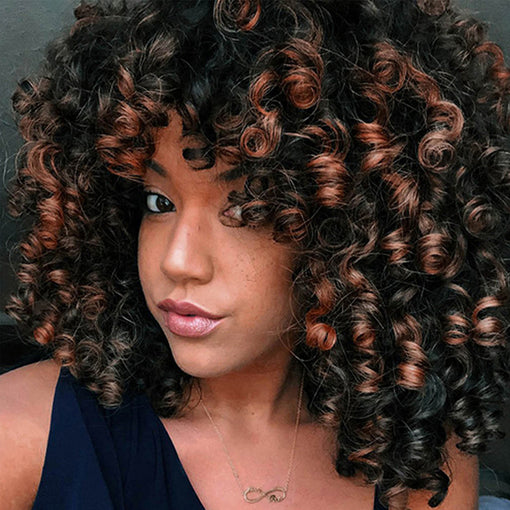 Short Grey Curly Machine Made Synthetic Hair Wig