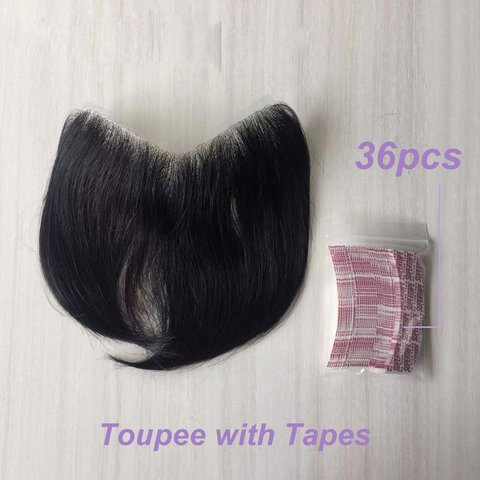 Women Men Thin Skin PU V Loop Front Toupee Hairline Toupee